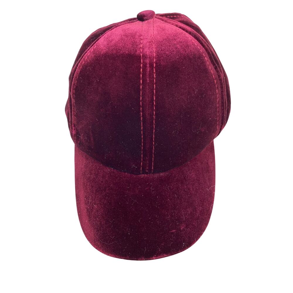 Magid Hats Women's Maroon Red‎ Velvet Adjustable Back Baseball Hat*